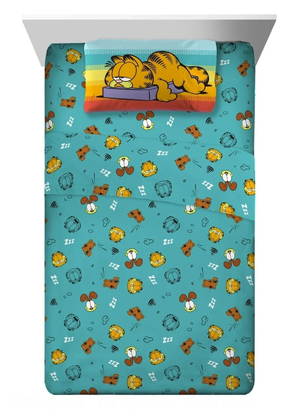 Garfield Kids 3 Piece Teal Blue Sheet Set, Twin multicolor